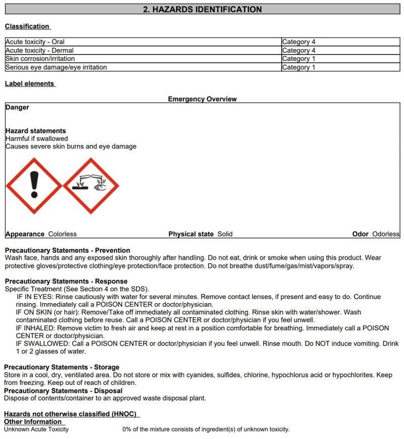 SDS section 2